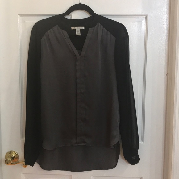 Kenneth Cole Tops - Kenneth Cole grey & black high low dress blouse.
